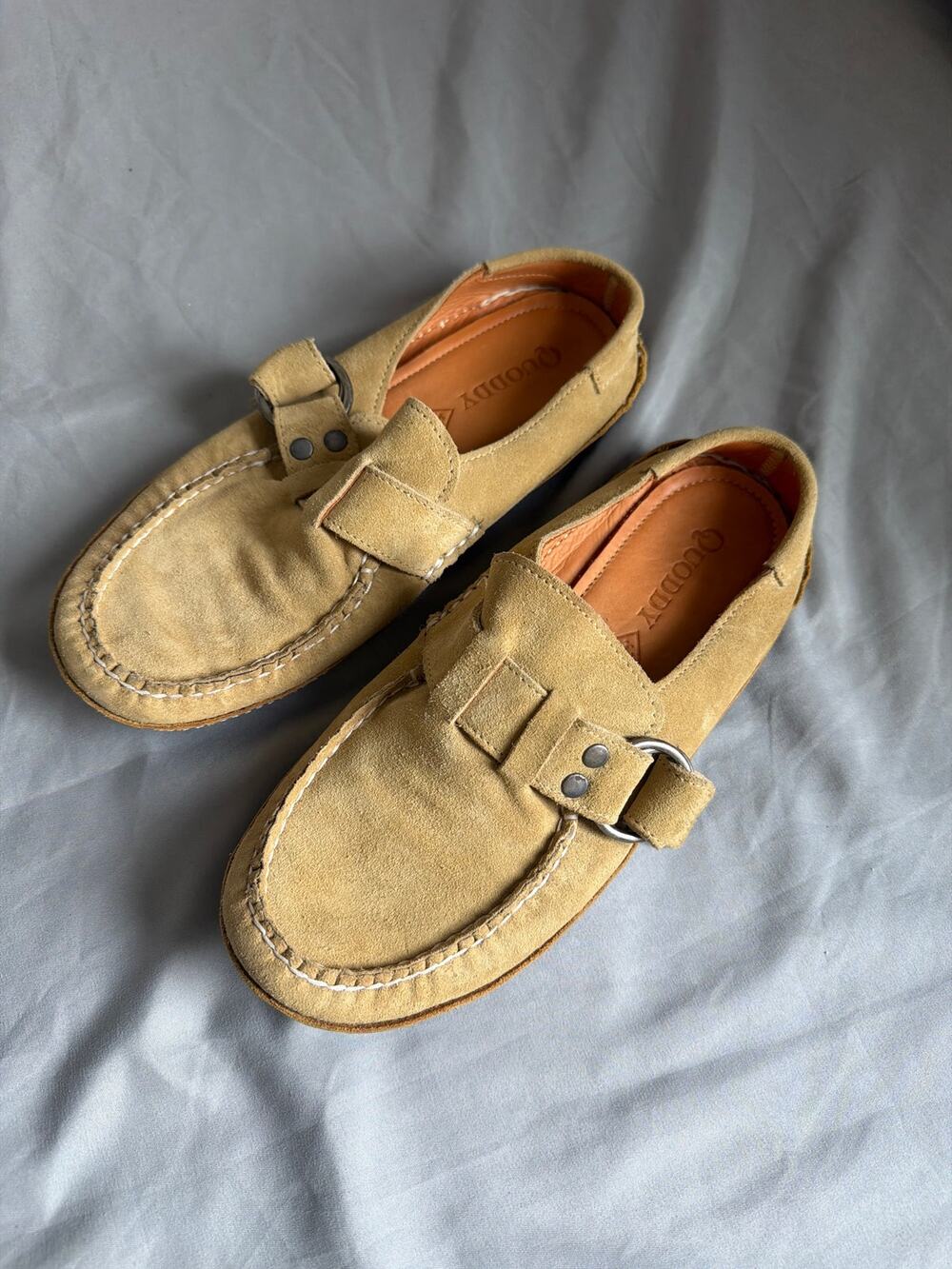 Quoddy Sand Leather Ring Mule Moccasins women's size 6